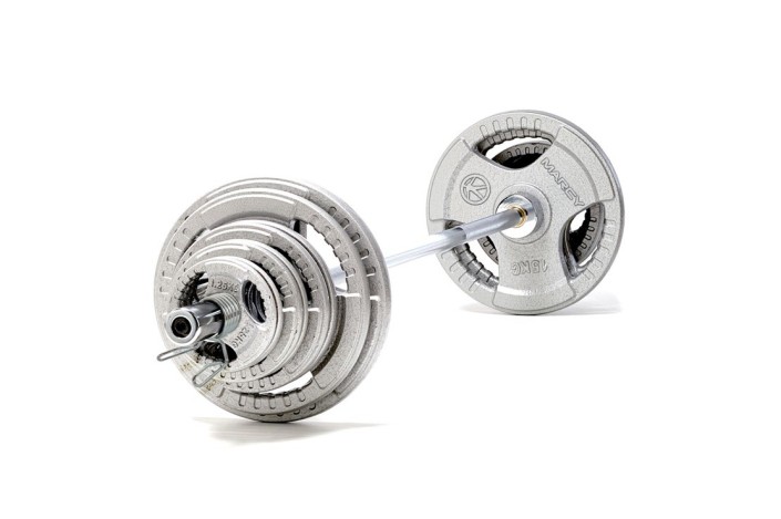 Set Olímpico de Barra y Discos con Triple Agarre 140kg de Marcy